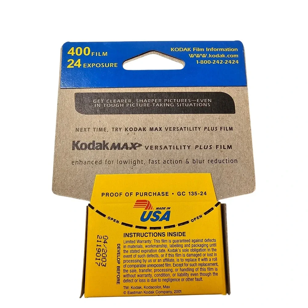 Kodak MAX 400 35mm Film 24 Exposure Color Print 3 Rolls Expired 2003 GC 135-24